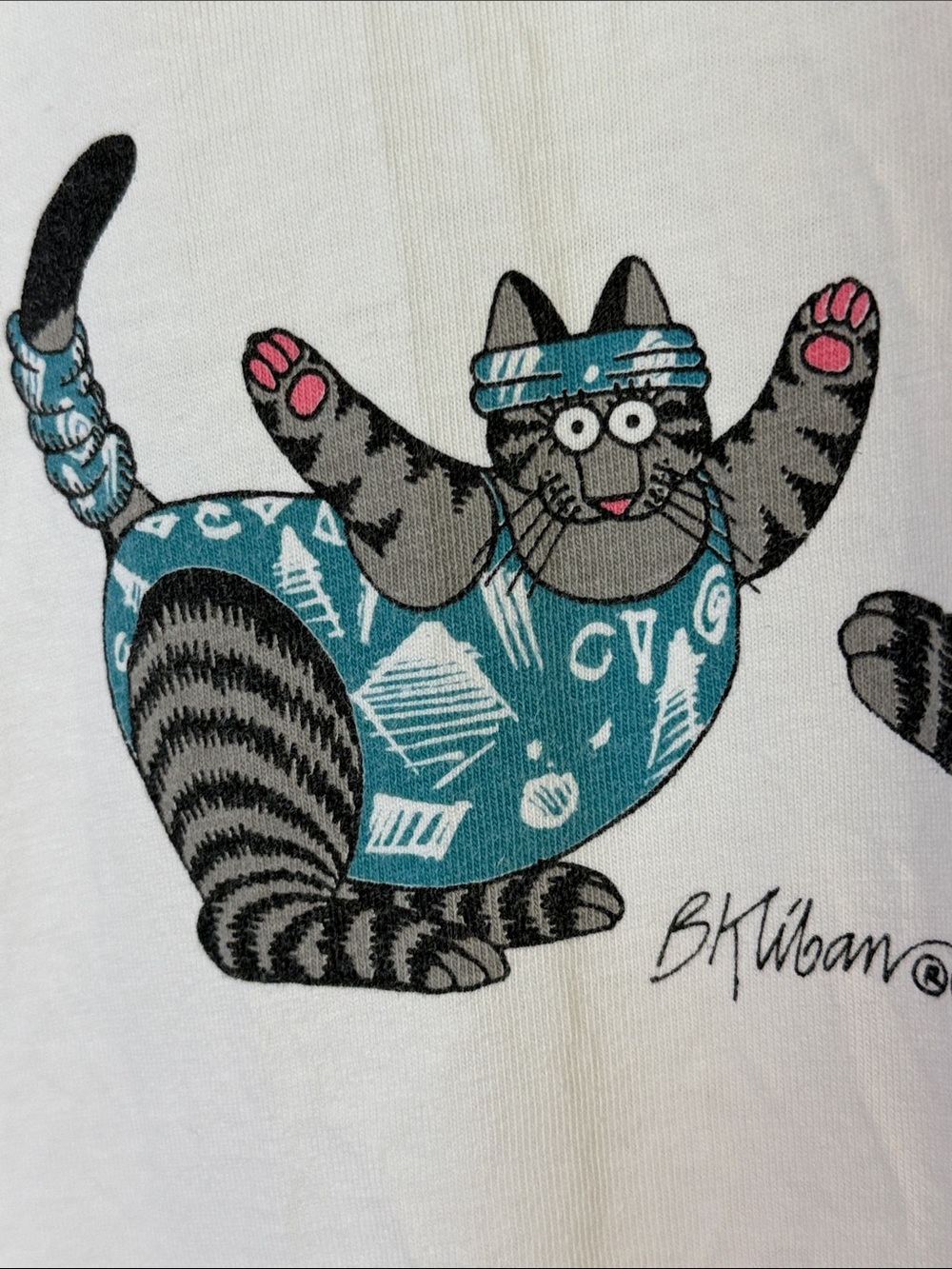 Vintage Kliban Cat Tank Top Feline Fitness Center Hawaii Women’s M Yoga Aerobics - Picture 5 of 15